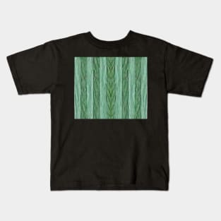 Green And White Vertical Striped - Spruce Green Aesthetic Lines Kids T-Shirt